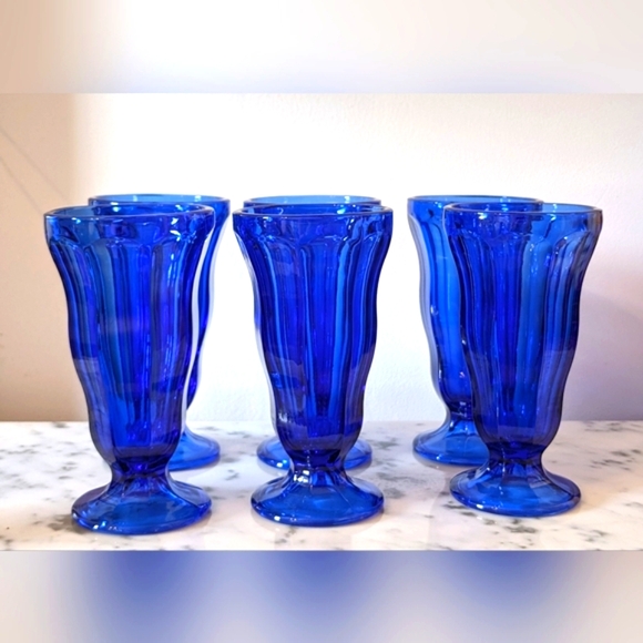 Fountain ware, Ice Cream Dish, Parfait Glasses, Cobalt Blue - Picture 1 of 5